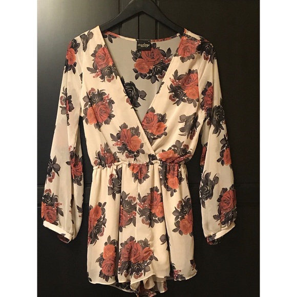 Pants - Floral Print Romper